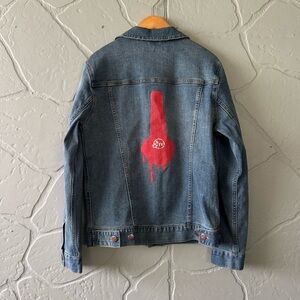 Makers Mark Bourbon Whiskey Medium Wash Jean Jacket